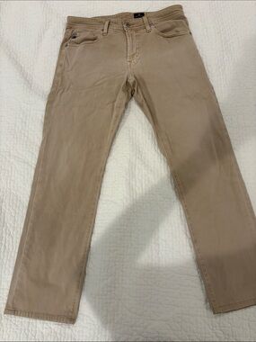 Ag Adriano Goldschmied Slim Straight Tan Jeans
